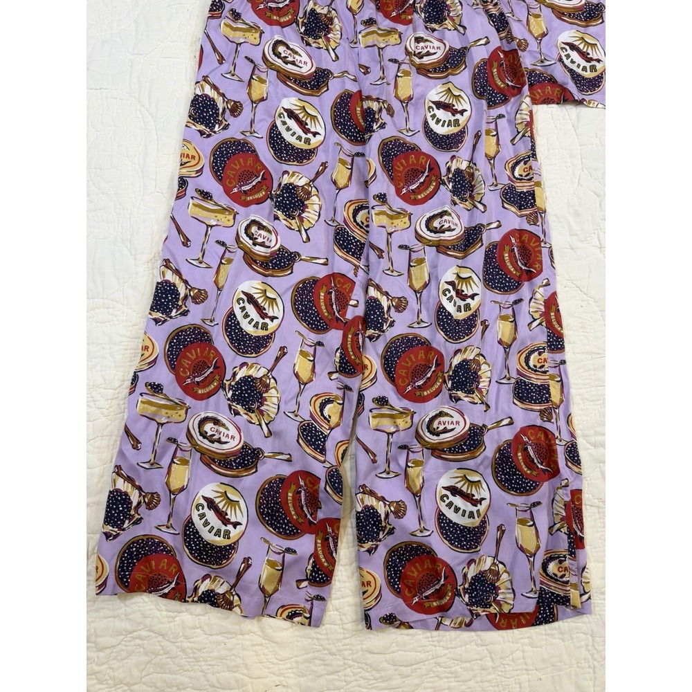 Print Fresh EcoSatin Wildest Dreams Pajamas Set in Champagne & Caviar Lavender S - Picture 7 of 11